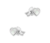 Heart Shaped Silver Stud Earring STS-6738